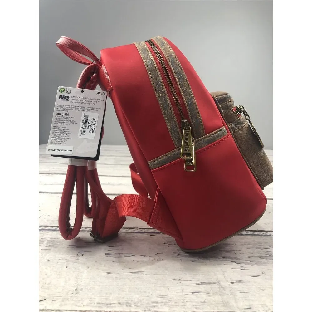 New Exclusive Game of Thrones Cersei Loungefly Mini Backpack‎ Red NWT